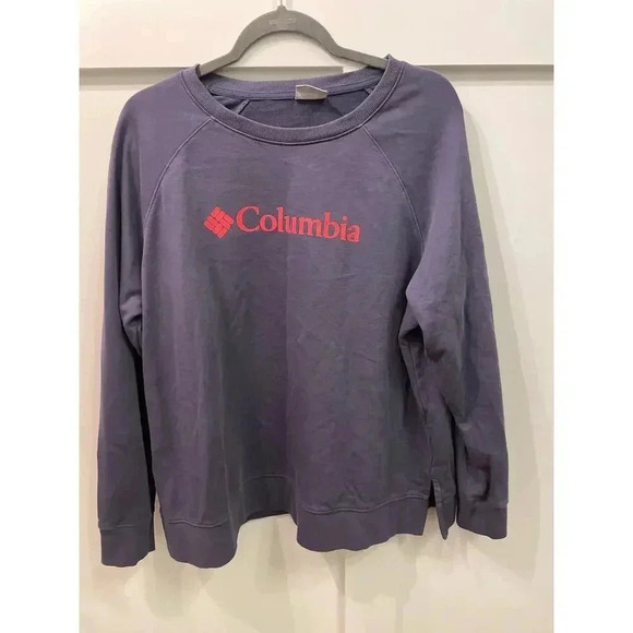 Columbia Women's Trek Graphic Crew Pullover Navy and Pink, sz 1X - Picture 1 of 6
